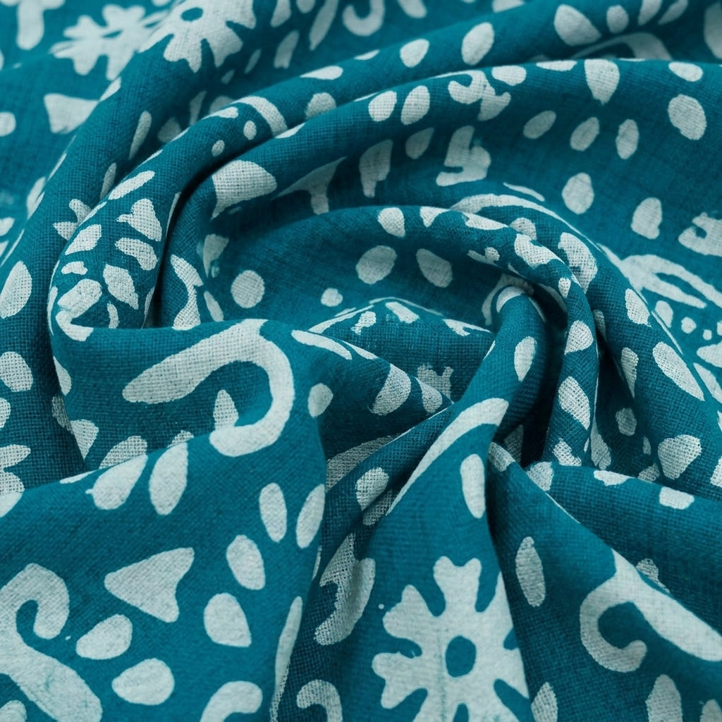 Swirled Batik Green Batik Cotton Fabric