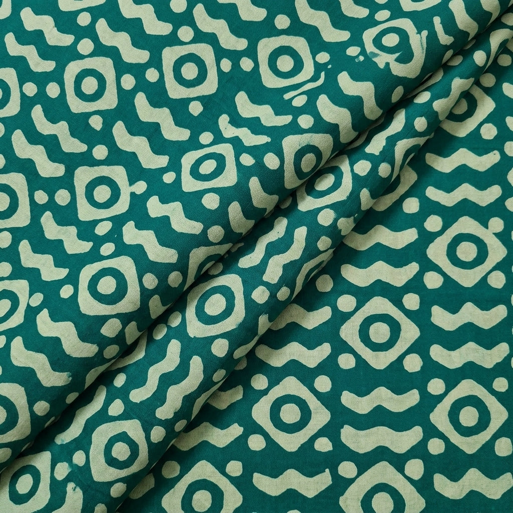 Folded Batik Green Batik Cotton Fabric