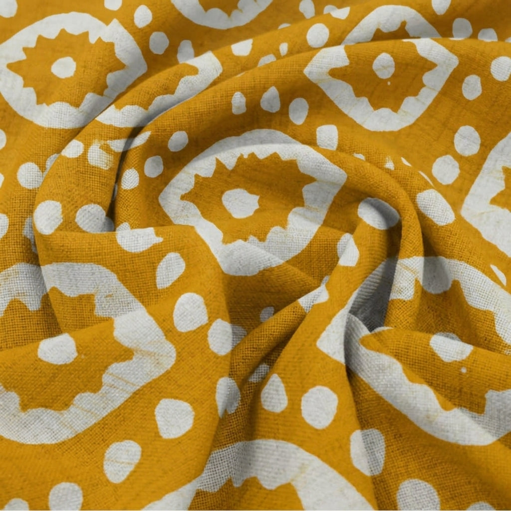 Swirled Yellow Fabric