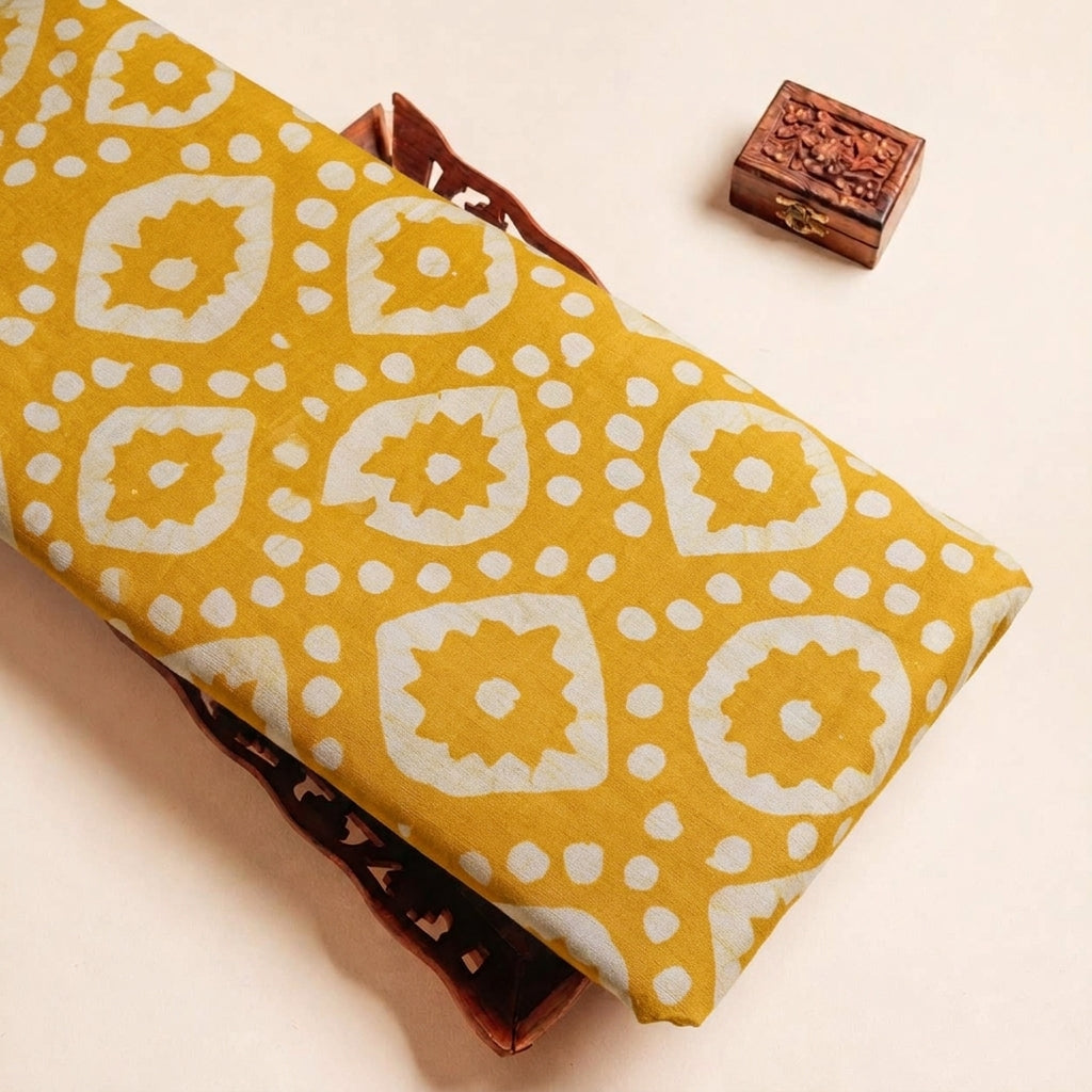 Folded Yellow Fabric Highlighting and Texture