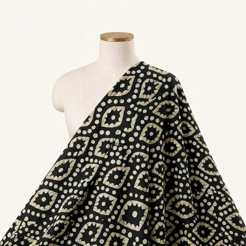 Black Fabric Draped as a saree