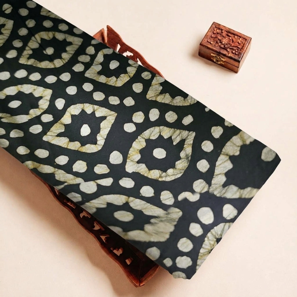 Folded Black Fabric Highlighting and Texture