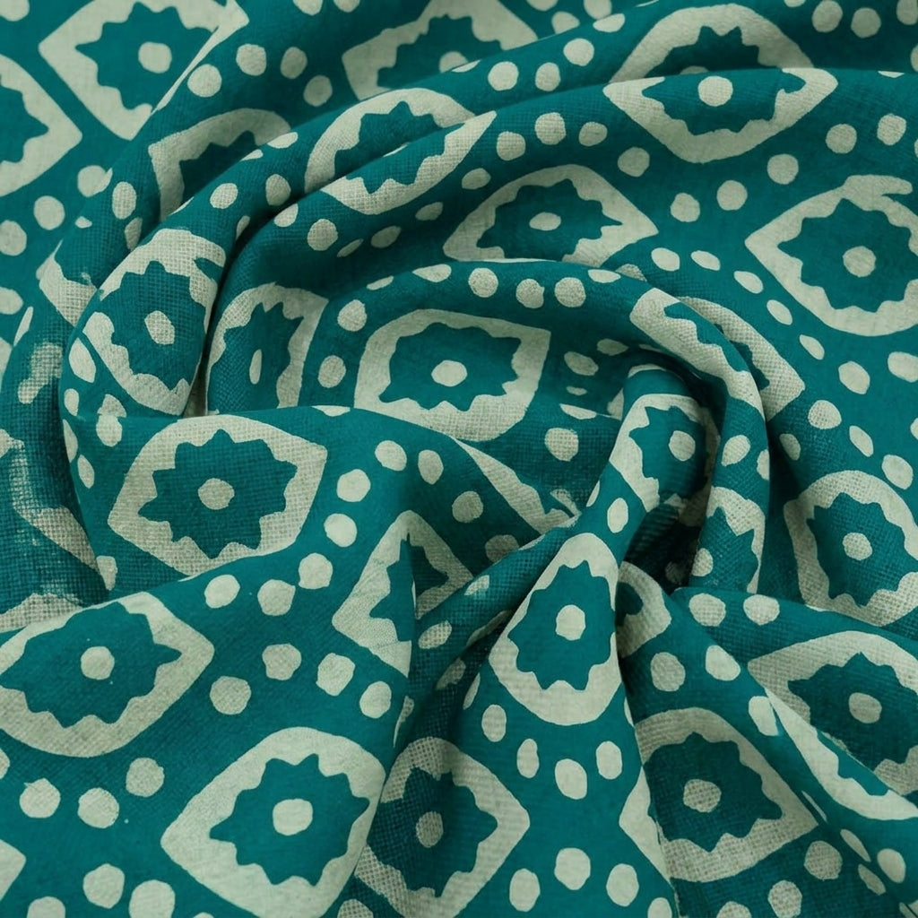 Swirled Batik Green Batik Cotton Fabric