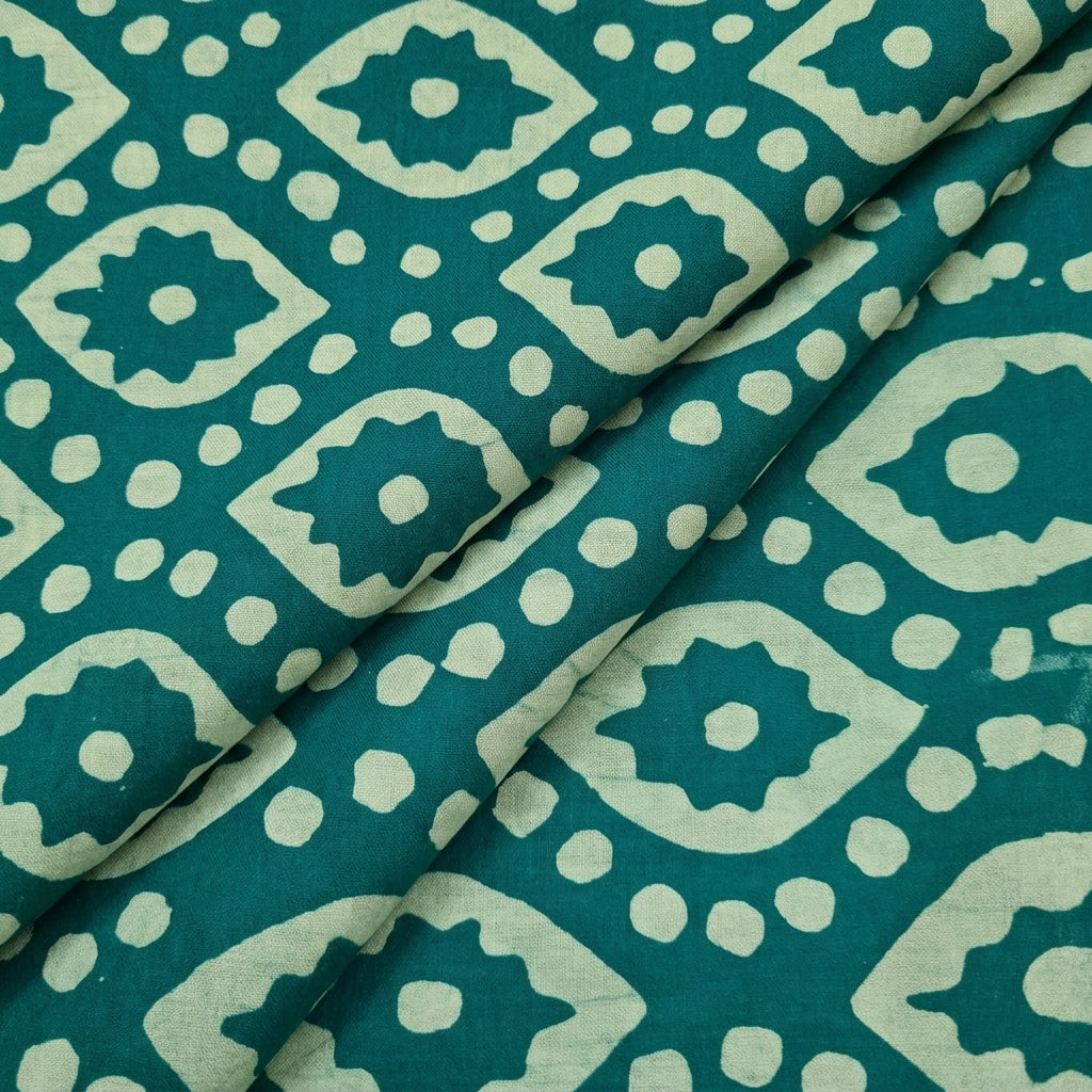 Folded Batik Green Batik Cotton Fabric