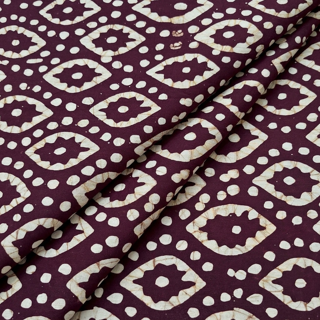 Folded Batik Wine Batik Cotton Fabric