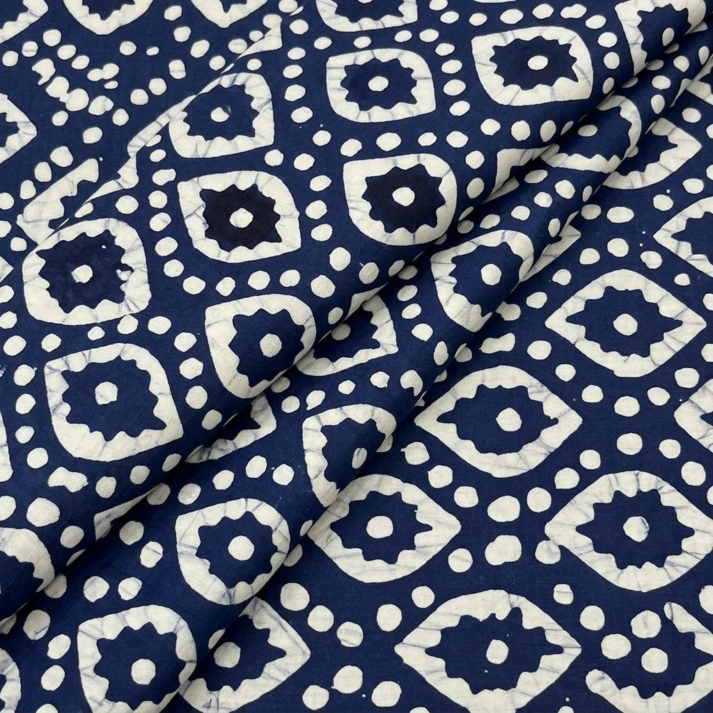 Folded Batik Indigo Batik Cotton Fabric