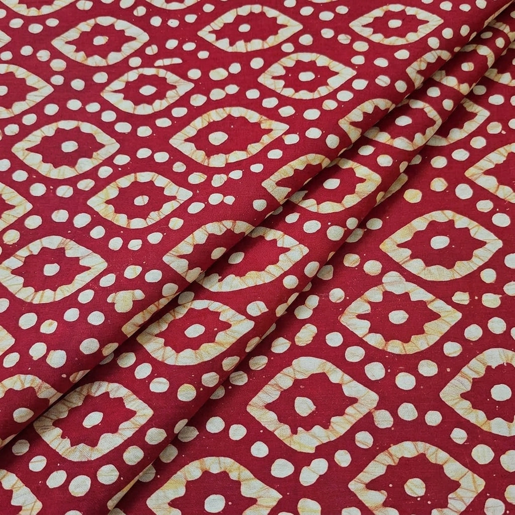 Folded Batik Red Batik Cotton Fabric