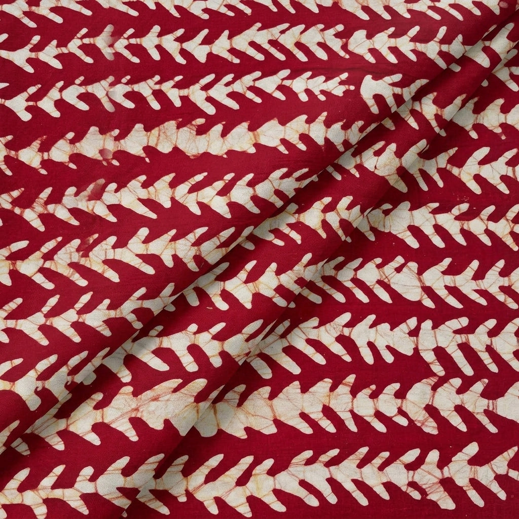 Folded Batik Red Batik Cotton Fabric