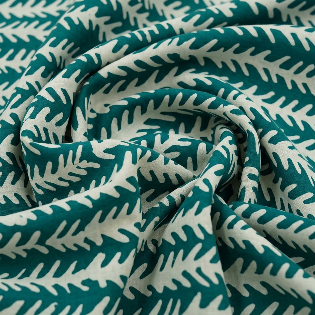 Swirled Batik Sea Green Batik Cotton Fabric