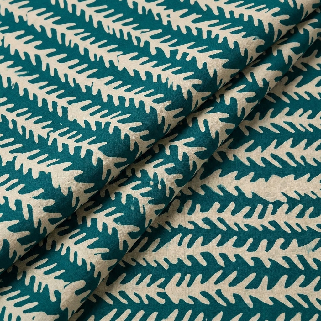 Folded Batik Sea Green Batik Cotton Fabric