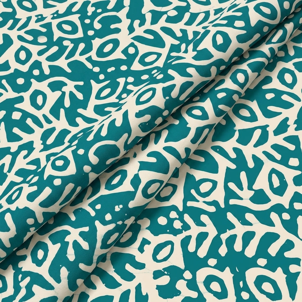 Folded Batik Sea Green Batik Cotton Fabric