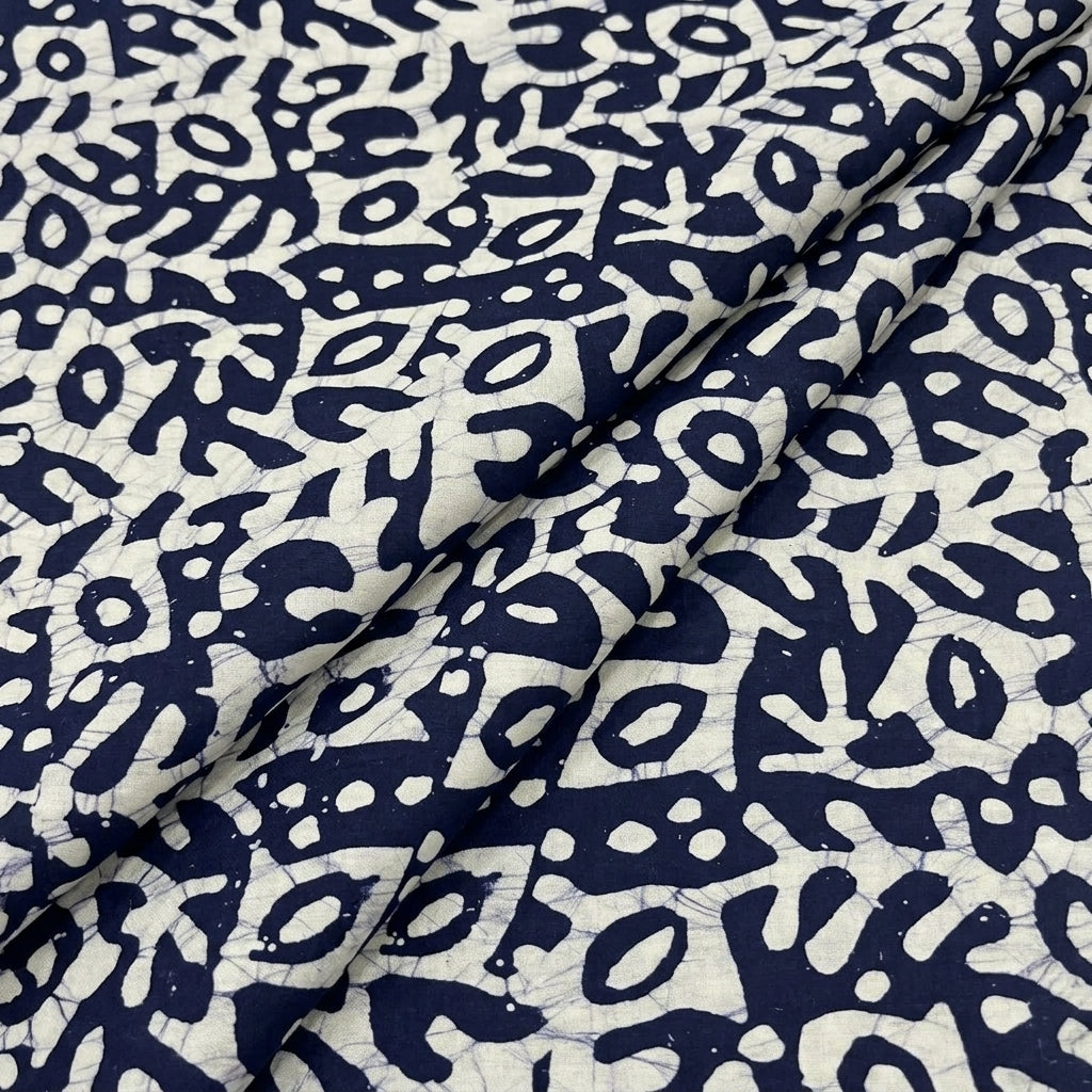 Folded Batik Indigo Batik Cotton Fabric