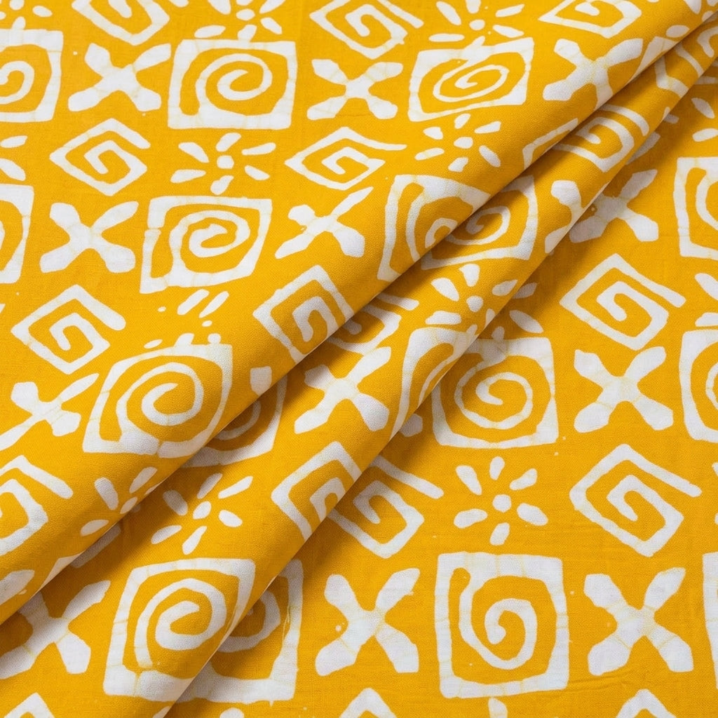 Folded Batik Yellow Batik Cotton Fabric