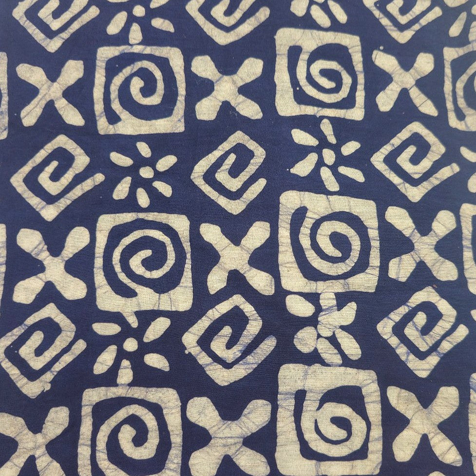 Indigo Ajrakh Cotton Fabric - EC16301