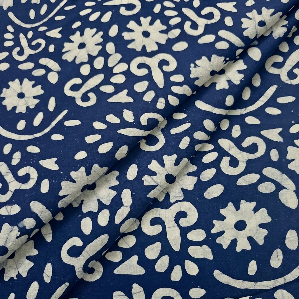 Folded Batik Indigo Batik Cotton Fabric