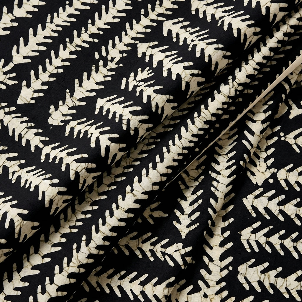Folded Batik Black Batik Cotton Fabric