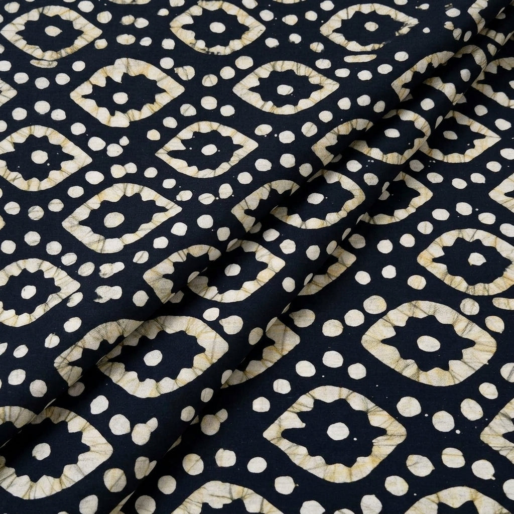 Folded Batik Black Batik Cotton Fabric