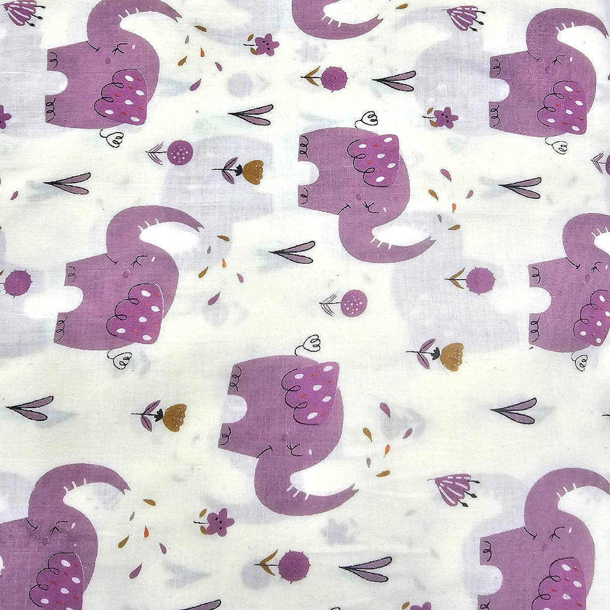 Elephant Print Cotton Fabric
