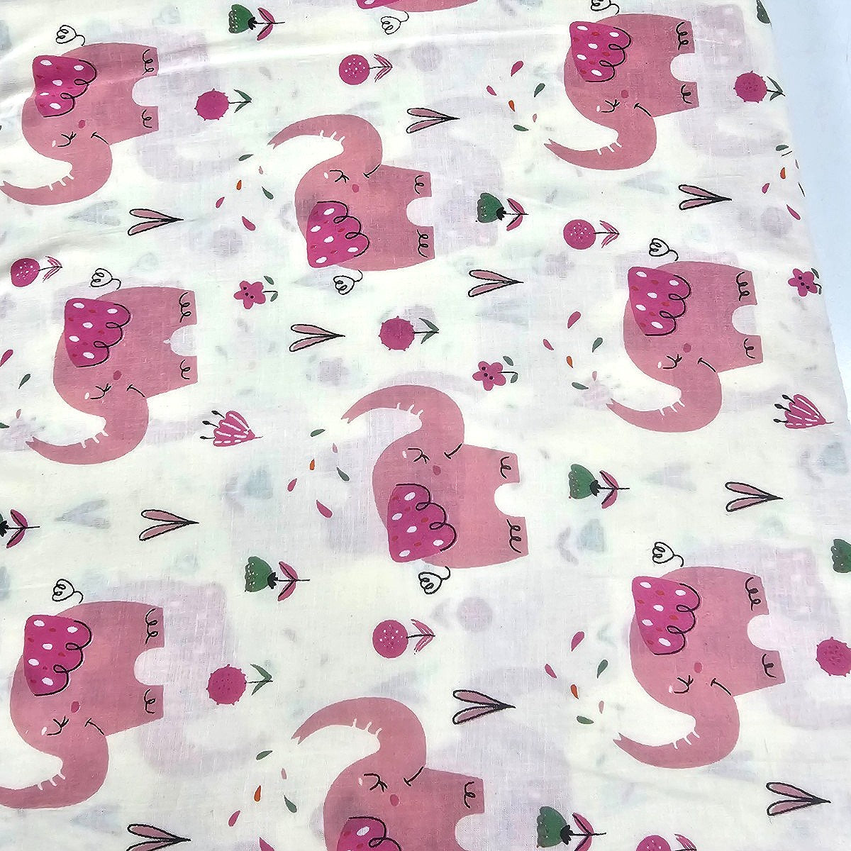 Elephant Print Cotton Fabric