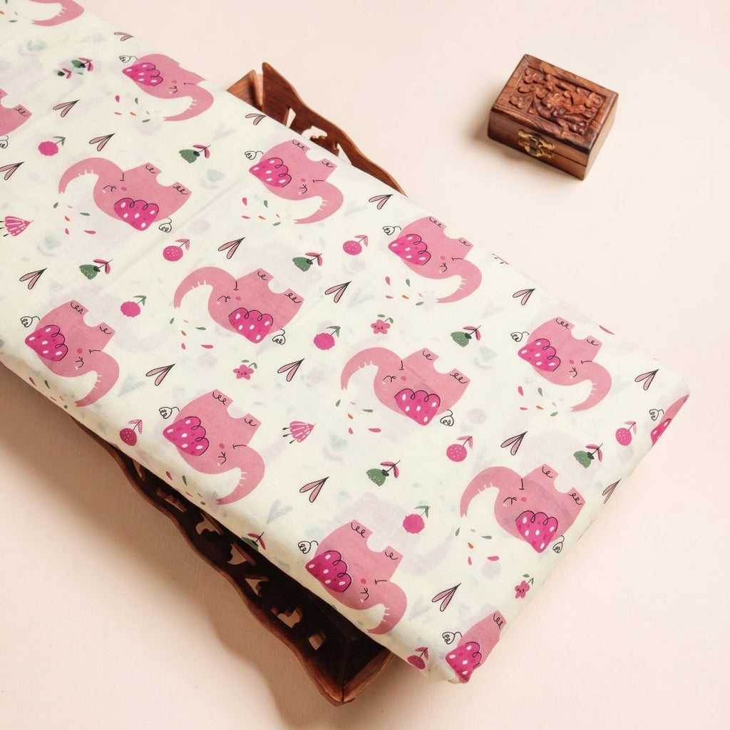 Elephant Print Cotton Fabric