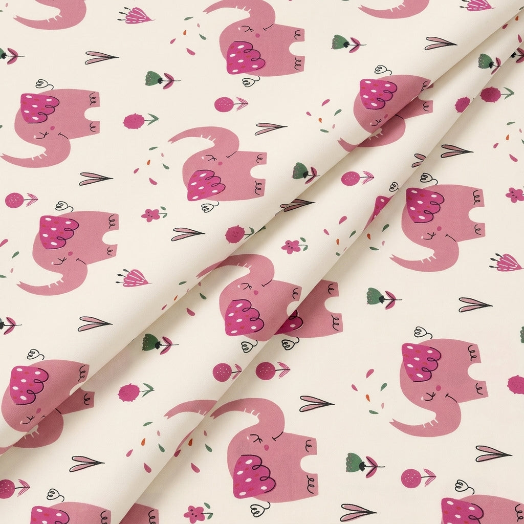 Elephant Print Cotton Fabric
