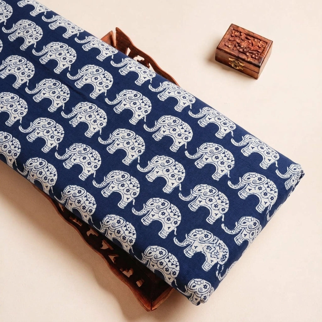 Folded Black Animal Print Cotton Fabric Highlighting and Texture