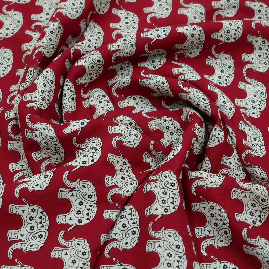 Swirled Animal Print Red Animal Print Cotton Fabric