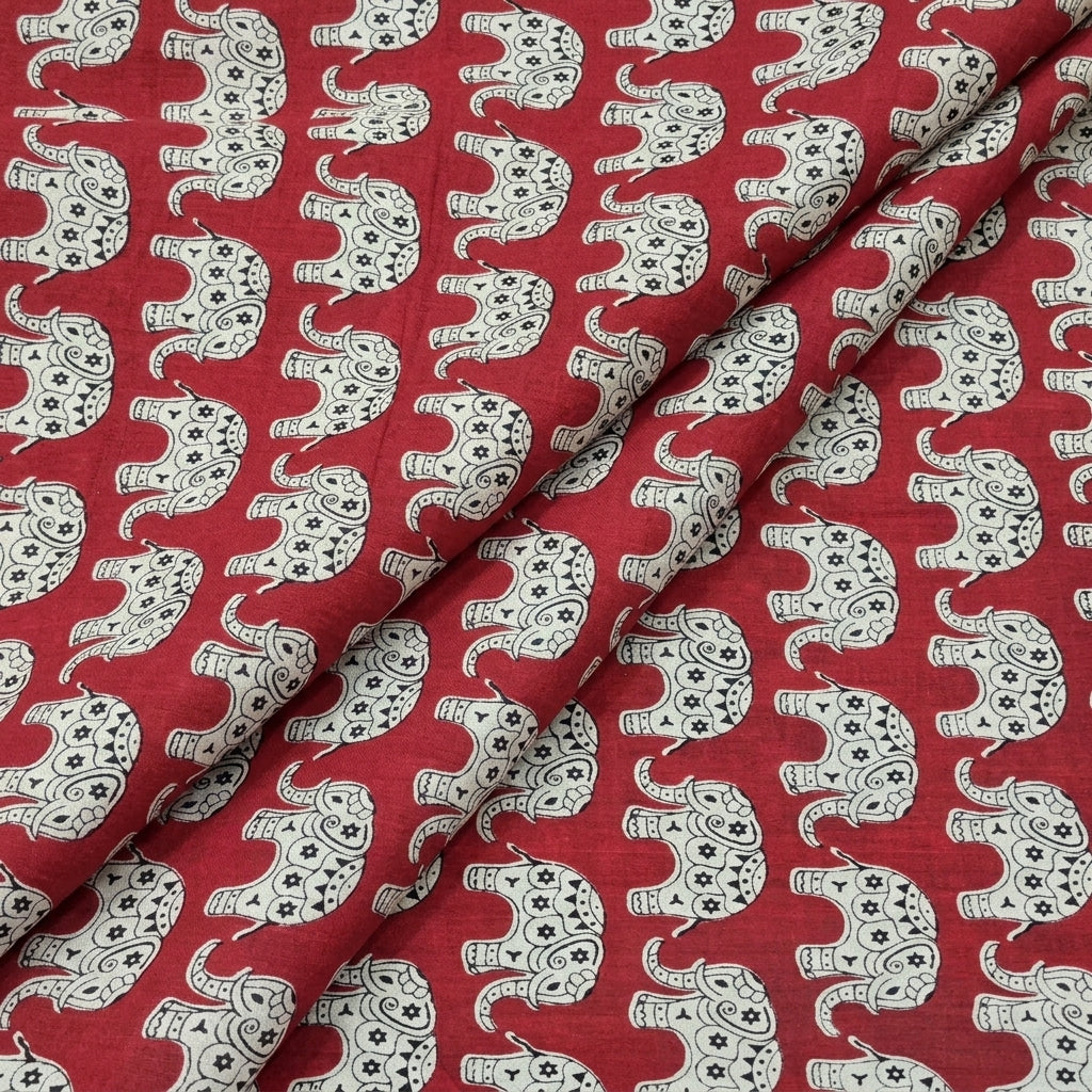 Folded Animal Print Red Animal Print Cotton Fabric