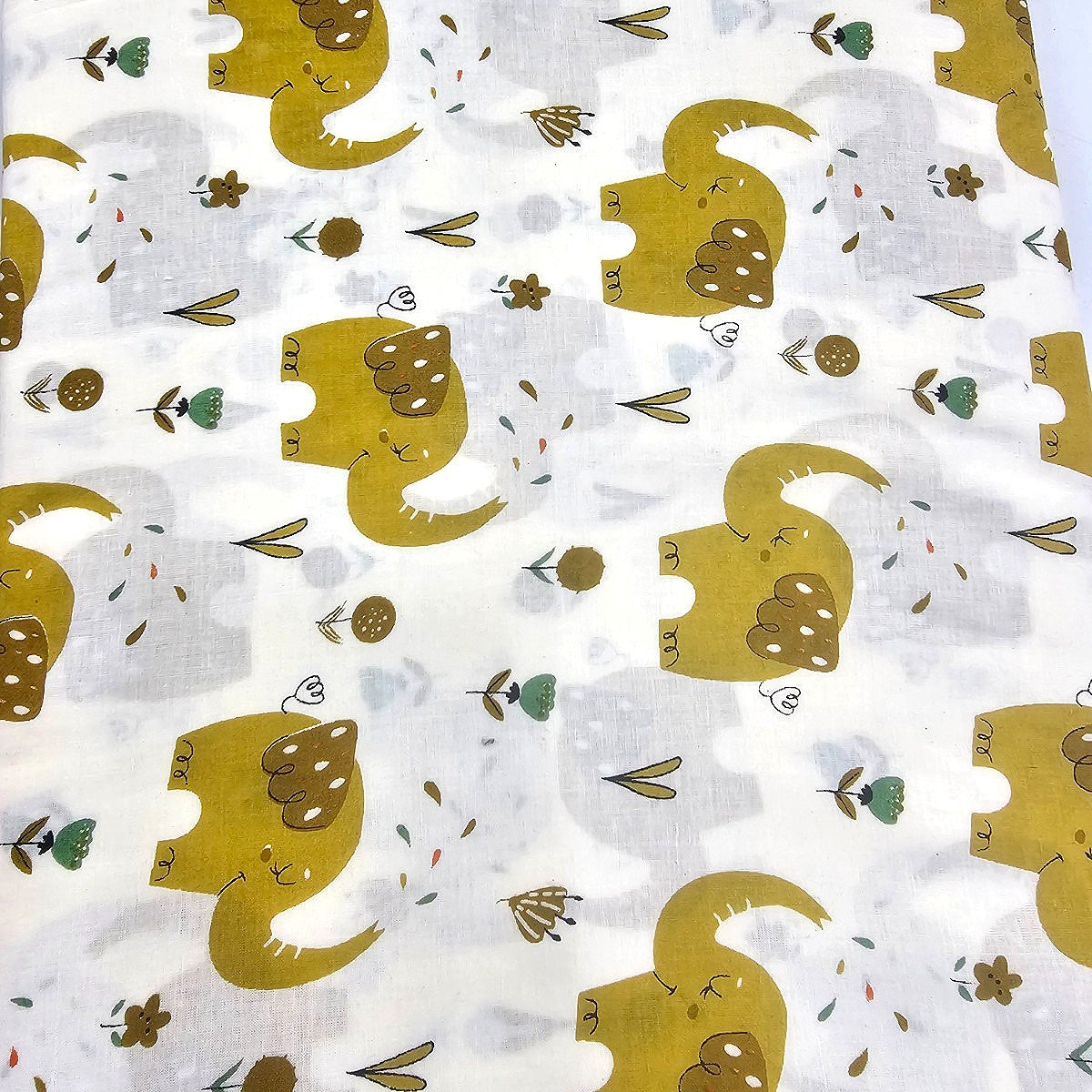 Elephant Print Cotton Fabric