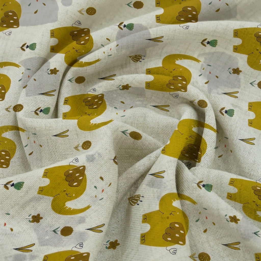 Elephant Print Cotton Fabric