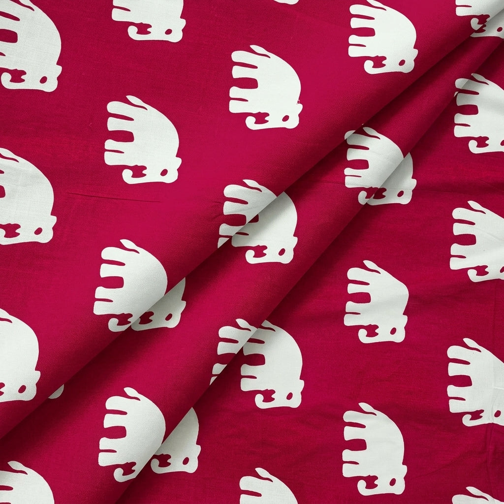 Folded Animal Print Red Animal Print Cotton Fabric