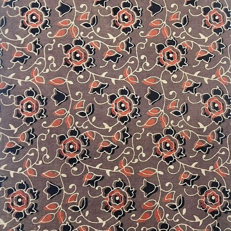 Ajrakh Cotton Fabric - EC16442 - Flat fabric