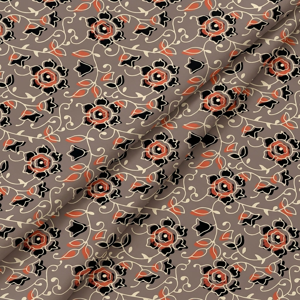 Folded Ajrakh Brown Ajrakh Cotton Fabric