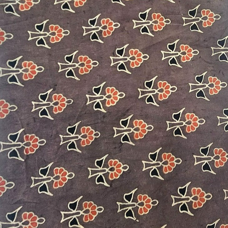 Ajrakh Cotton Fabric - EC16445 - Flat fabric
