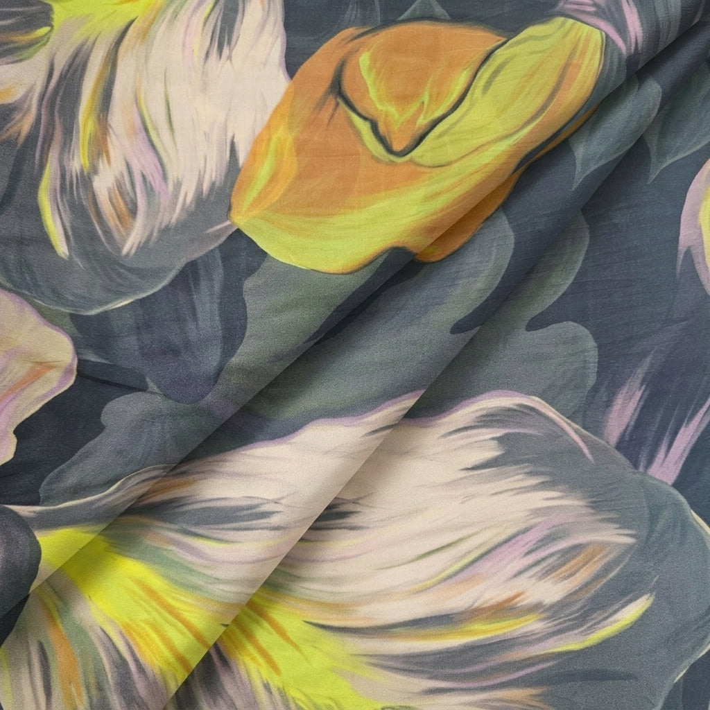 Black Abstract Crepe Fabric - EC16456
