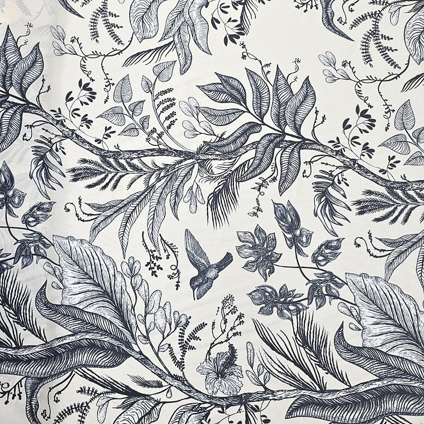 White Leaf Crepe Fabric - EC16462 - EC16462 - Flat fabric