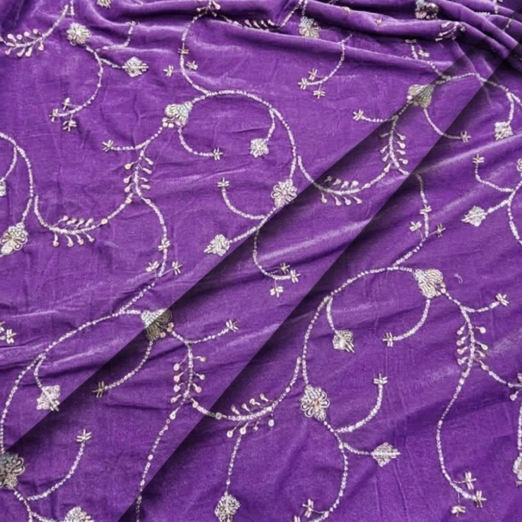 Embroidery Velvet Fabric - EC16532 - folds
