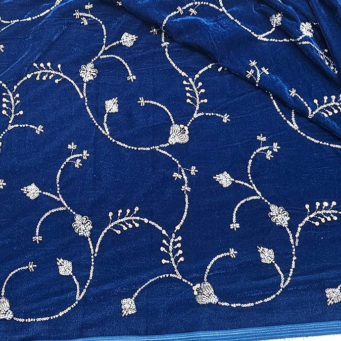 Embroidery Velvet Fabric - EC16534 - Flat fabric