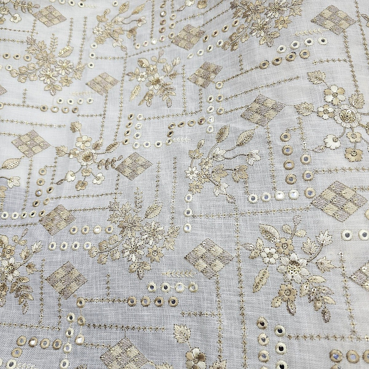 Embroidery Linen Fabric - EC16619 - Flat fabric