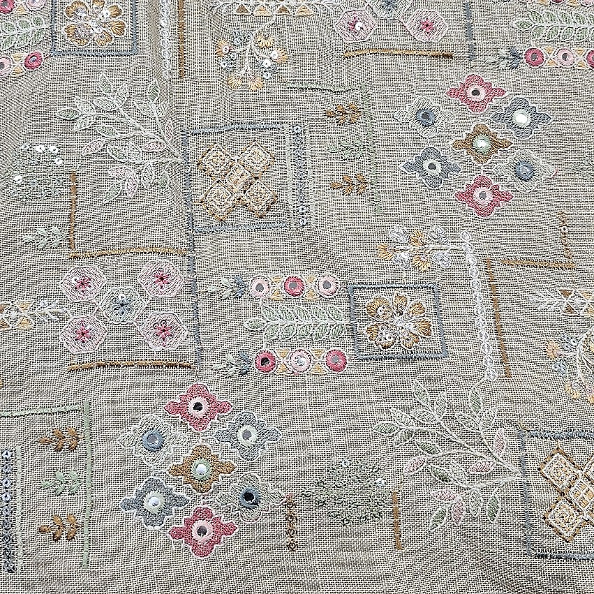 Embroidery Linen Fabric - EC16620 - Flat fabric