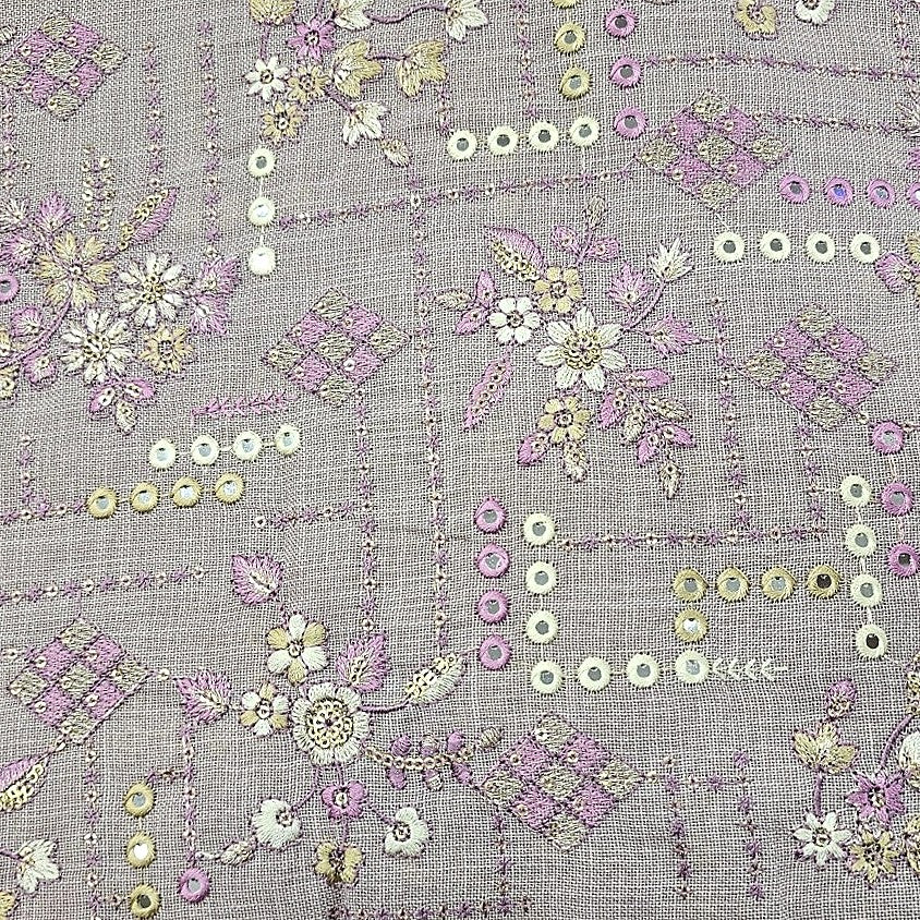 Embroidery Linen Fabric - EC16621 - Flat fabric