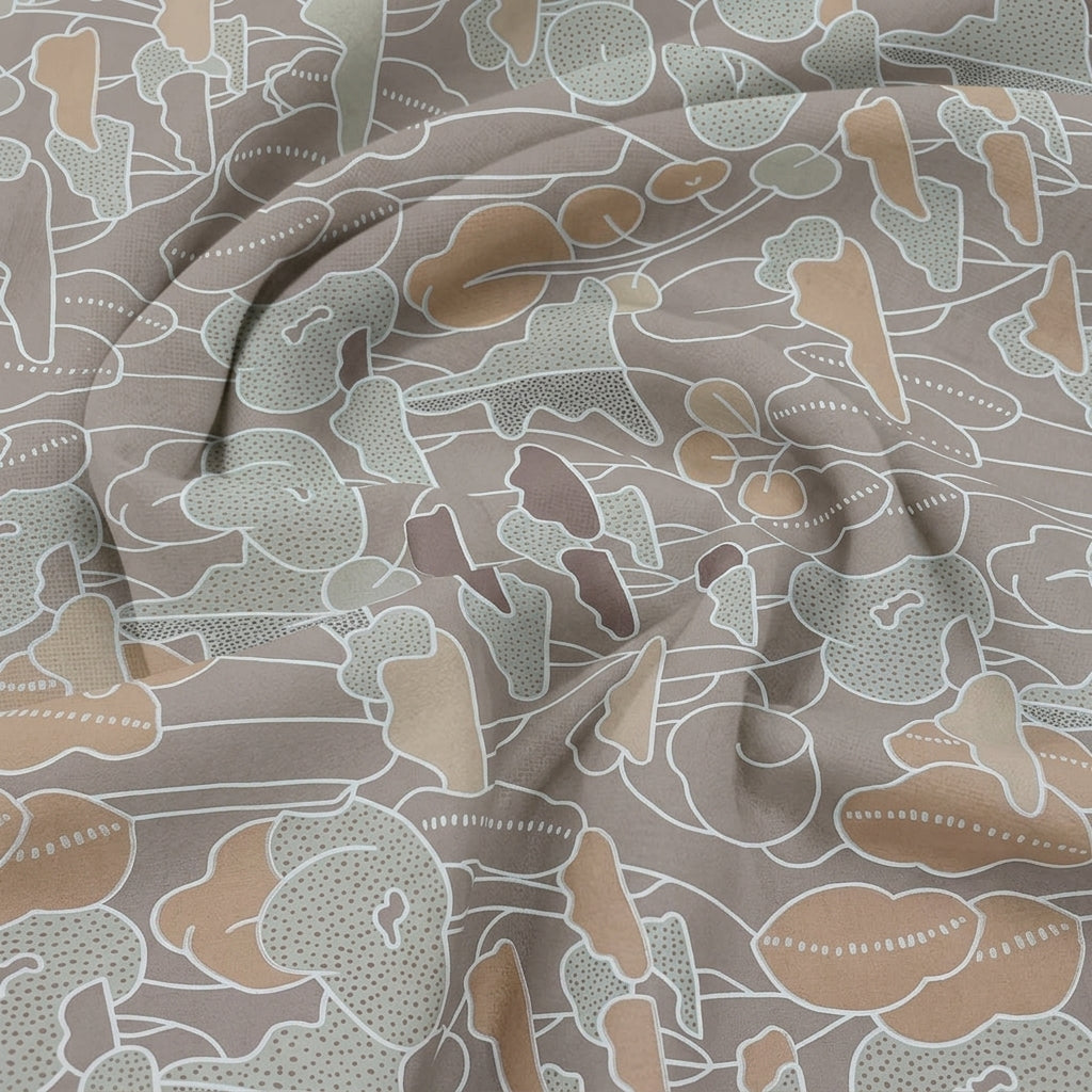 Swirled ABSTRACT PEACH ABSTRACT MUL COTTON Fabric