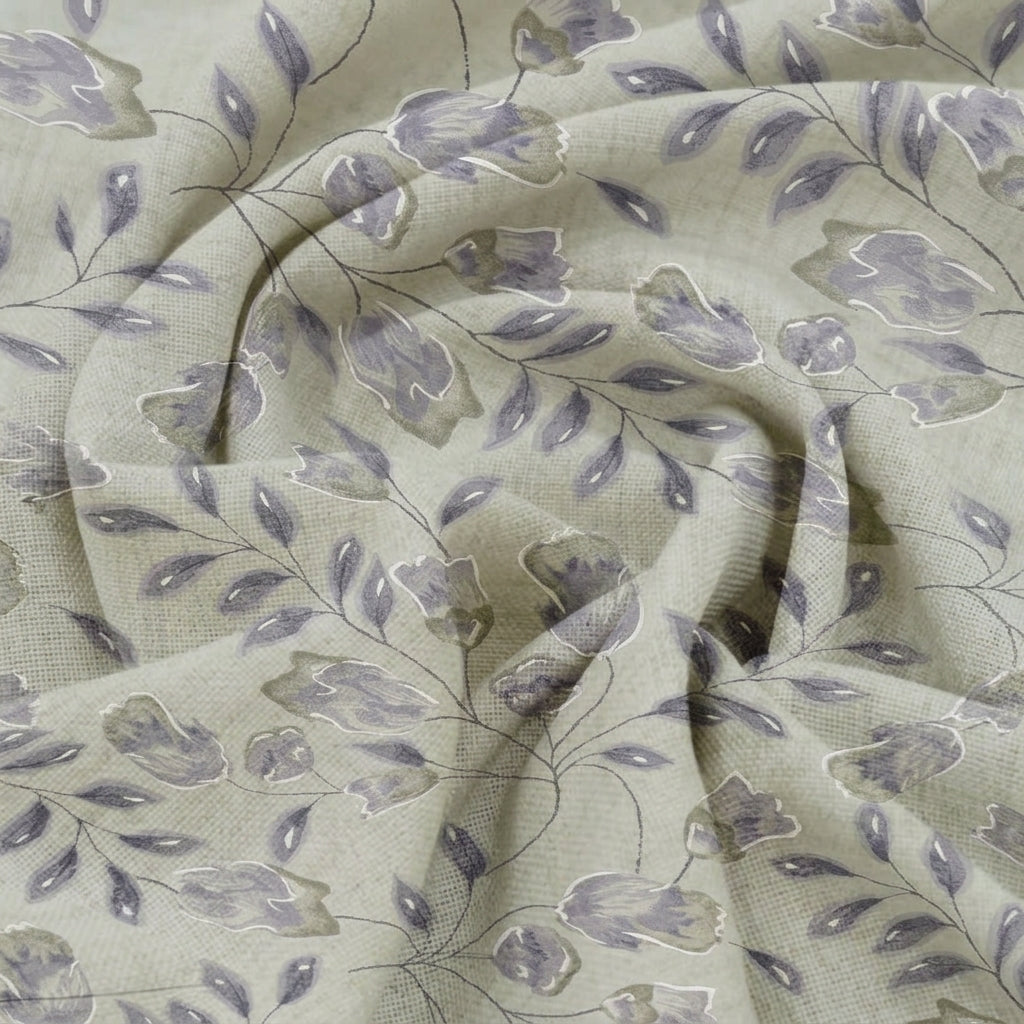Swirled FLORAL GREY FLORAL MUL COTTON Fabric