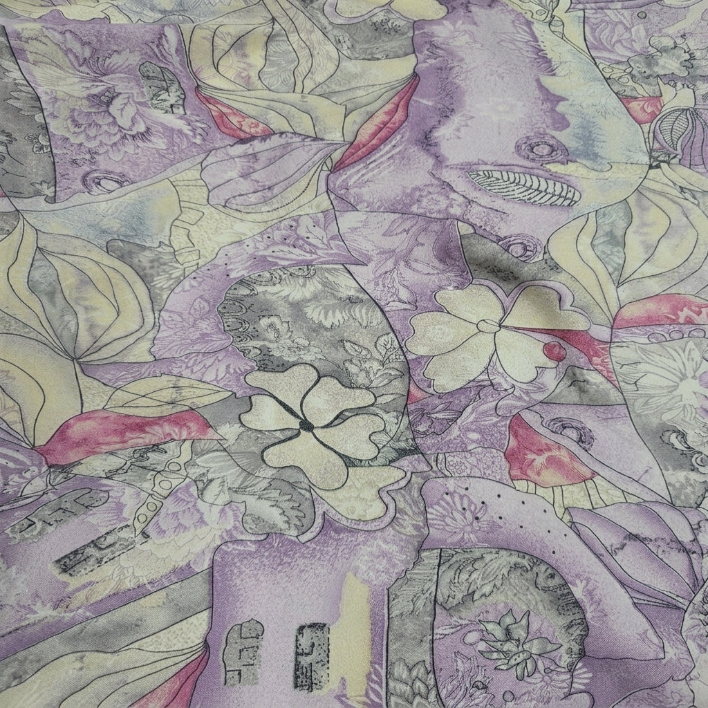 Swirled FLORAL VIOLET FLORAL MUL COTTON Fabric