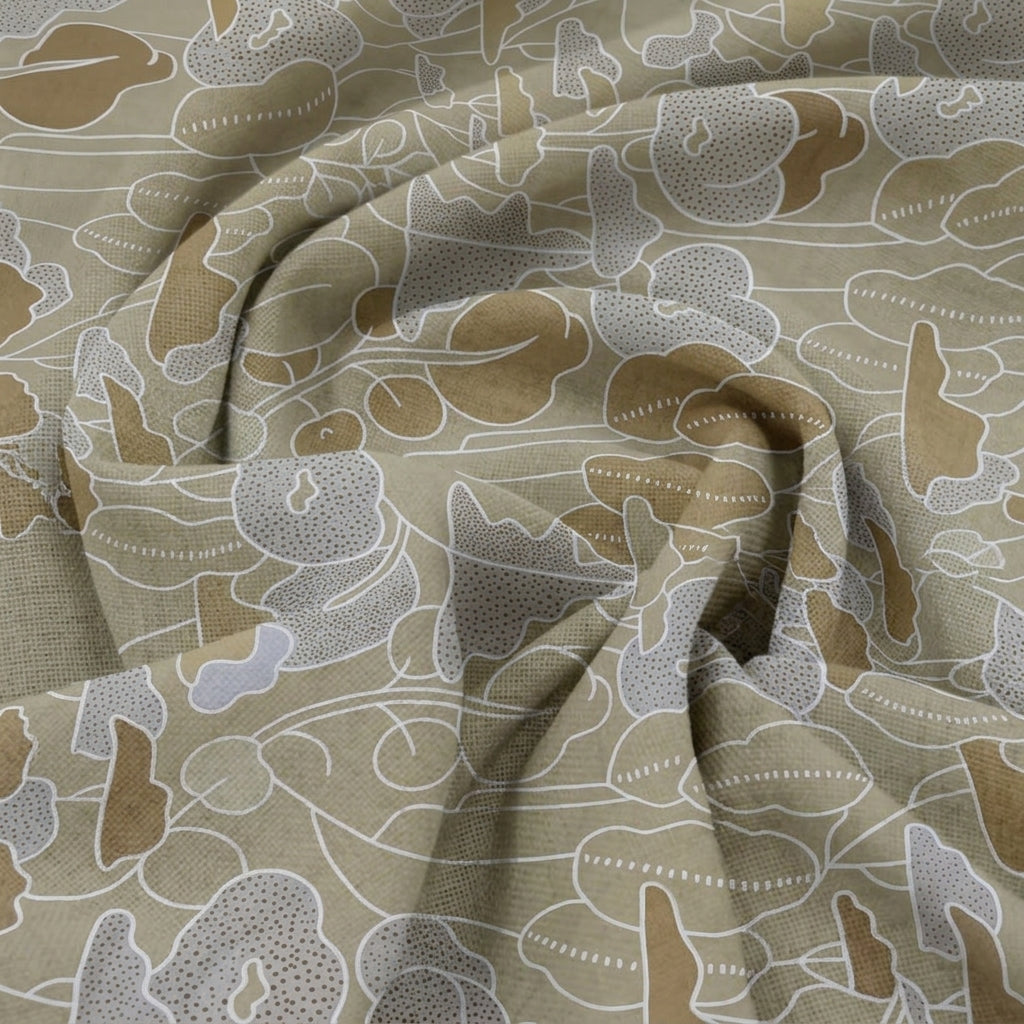 Swirled ABSTRACT BEIGE ABSTRACT MUL COTTON Fabric