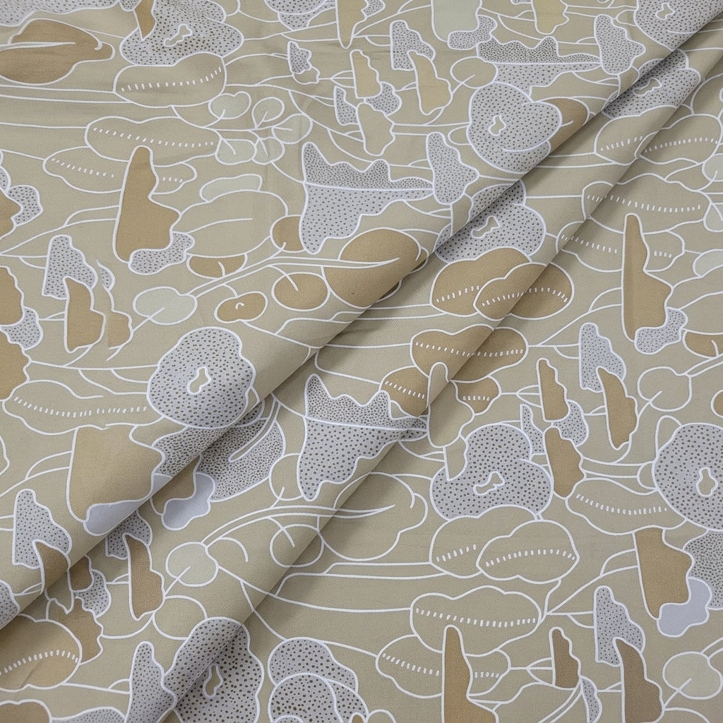 Folded ABSTRACT BEIGE ABSTRACT MUL COTTON Fabric
