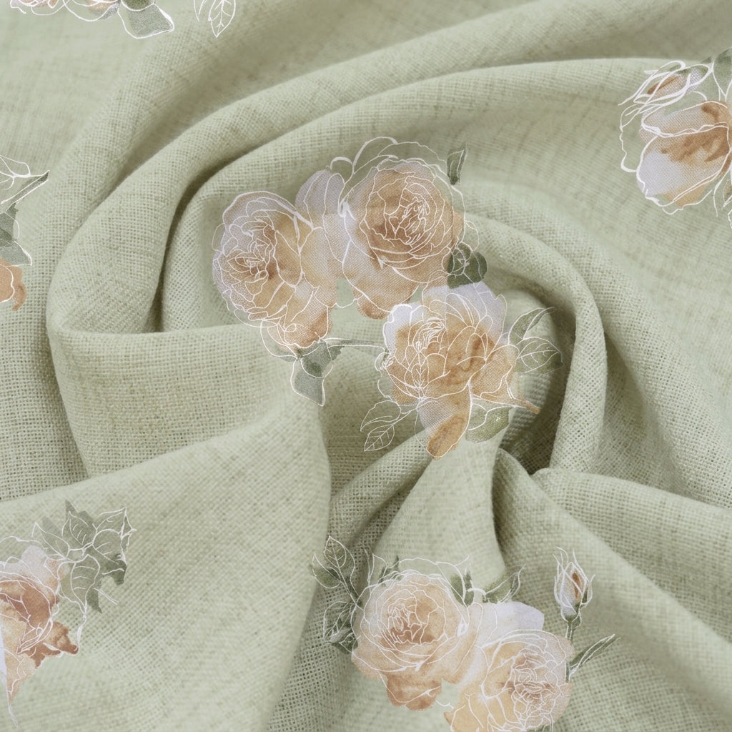 Swirled FLORAL GREY FLORAL MUL COTTON Fabric