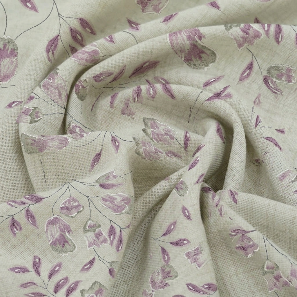 Swirled FLORAL VIOLET FLORAL MUL COTTON Fabric