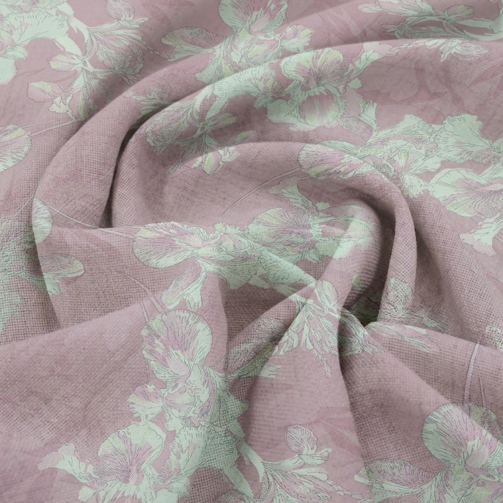 Swirled FLORAL PINK FLORAL MUL COTTON Fabric