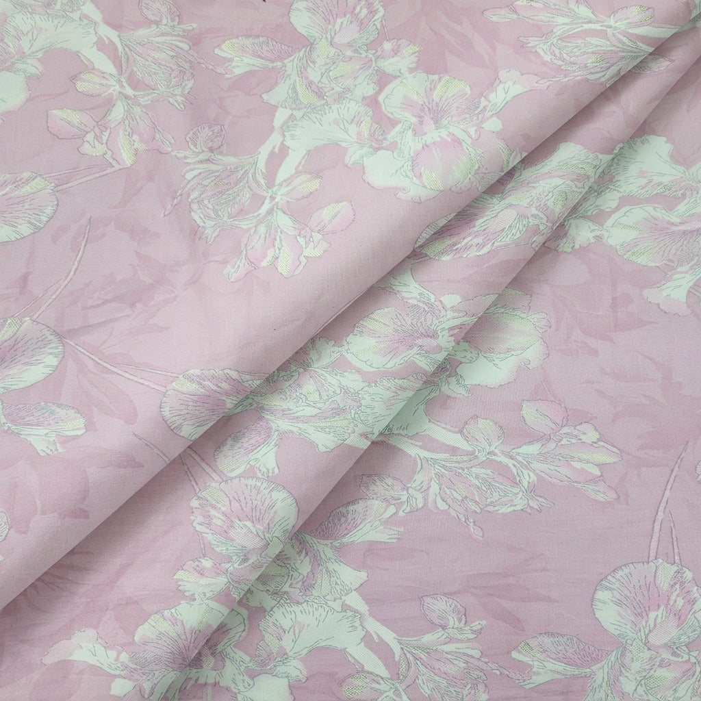 Folded FLORAL PINK FLORAL MUL COTTON Fabric